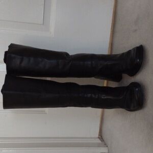 Womens leather boots black Sz 8.5